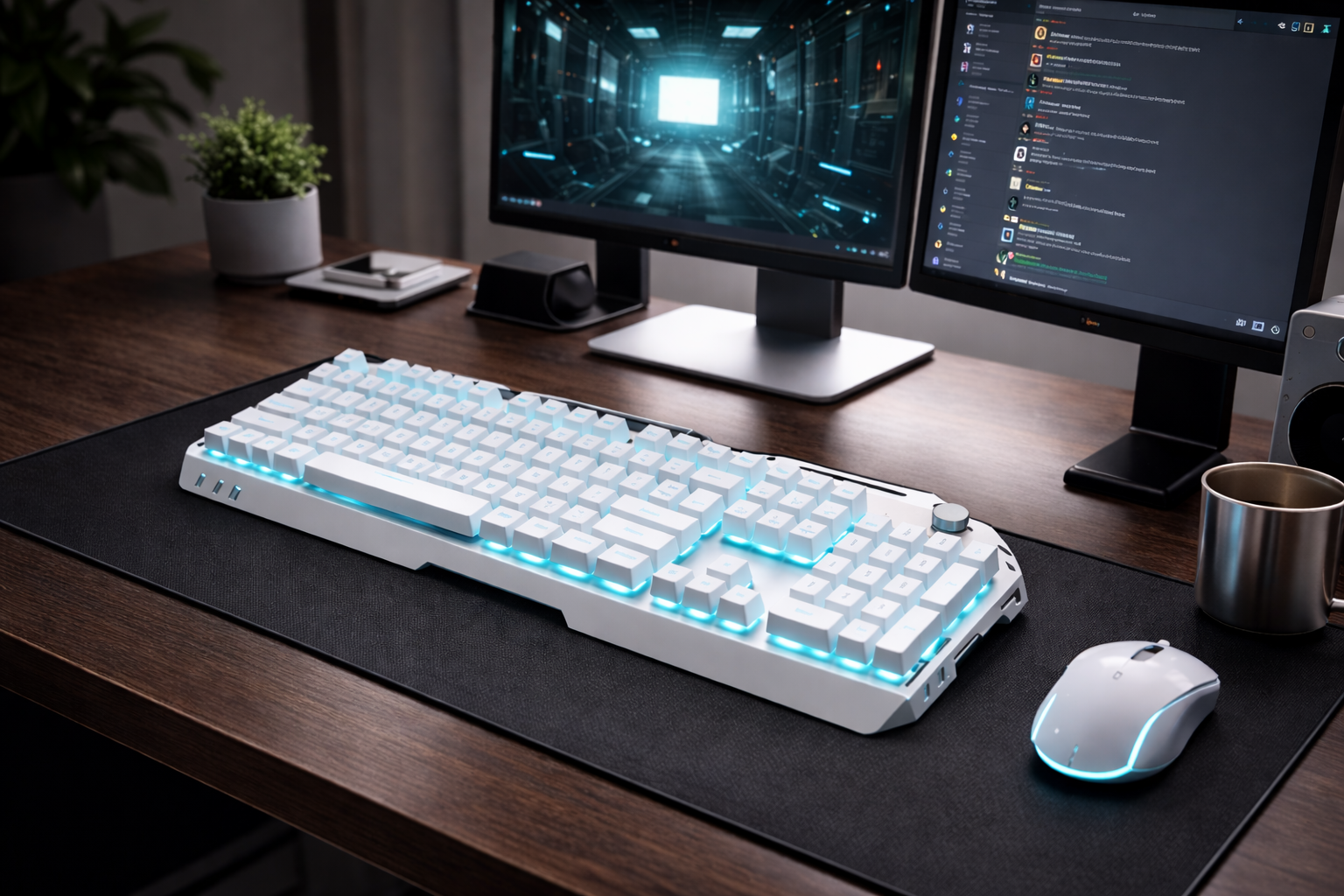 FrostNova K1 – White Mechanical Keyboard with Blue LED Backlight