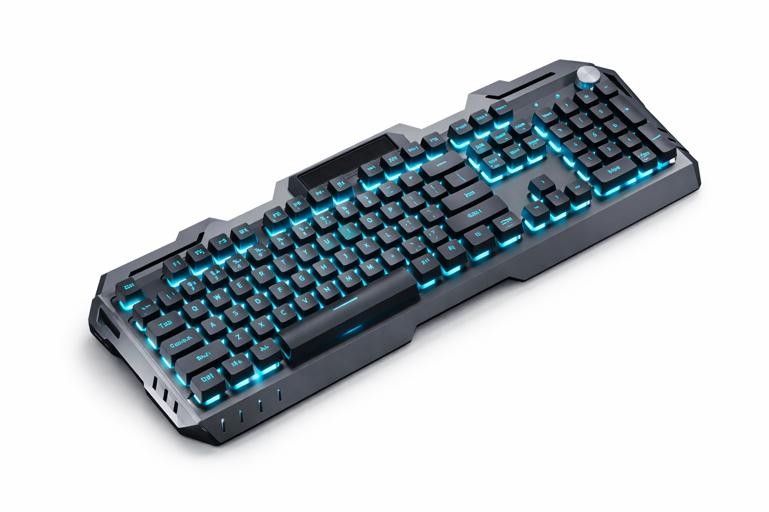 ObsidianPulse K1 – Black Mechanical Keyboard with Blue LED Backlight