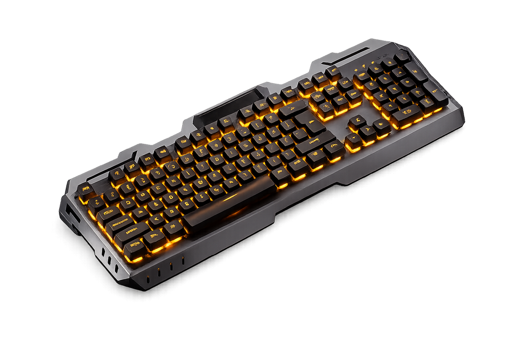 EmberCore K1 – Black Mechanical Keyboard with Yellow LED Backlight