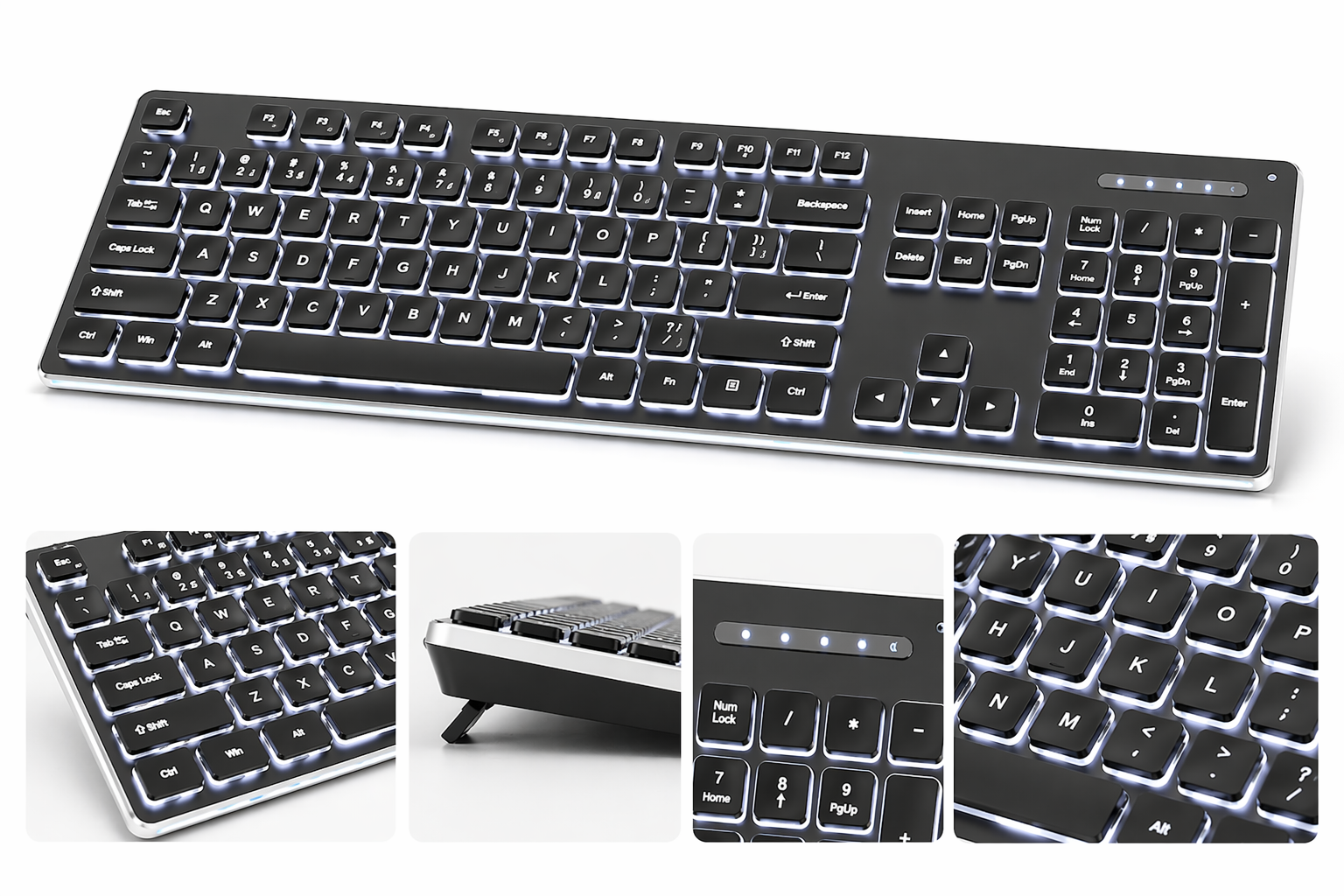 UltraSlim Pro K1 – Wired Mechanical Touch Keyboard, Silent Gaming & Office Use