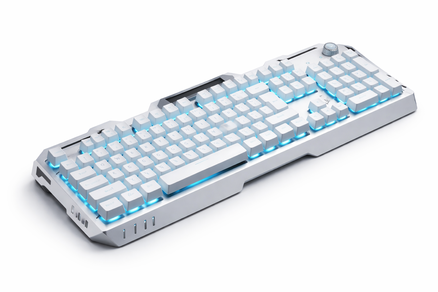 FrostNova K1 – White Mechanical Keyboard with Blue LED Backlight