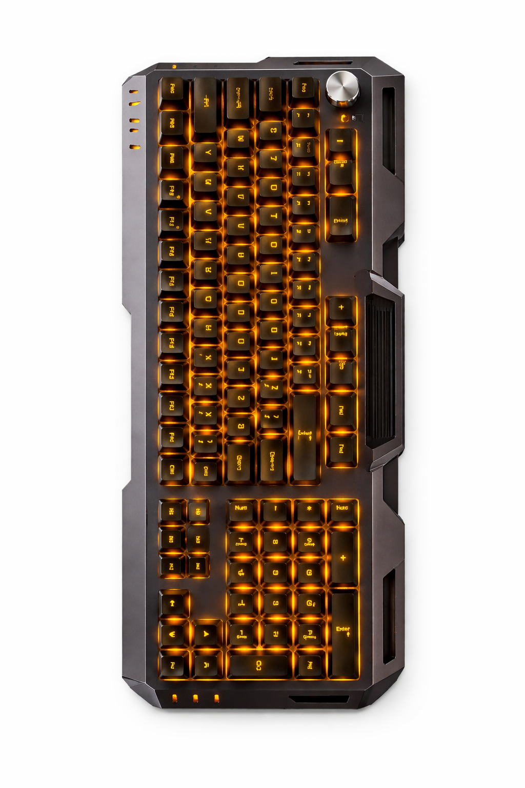 EmberCore K1 – Black Mechanical Keyboard with Yellow LED Backlight