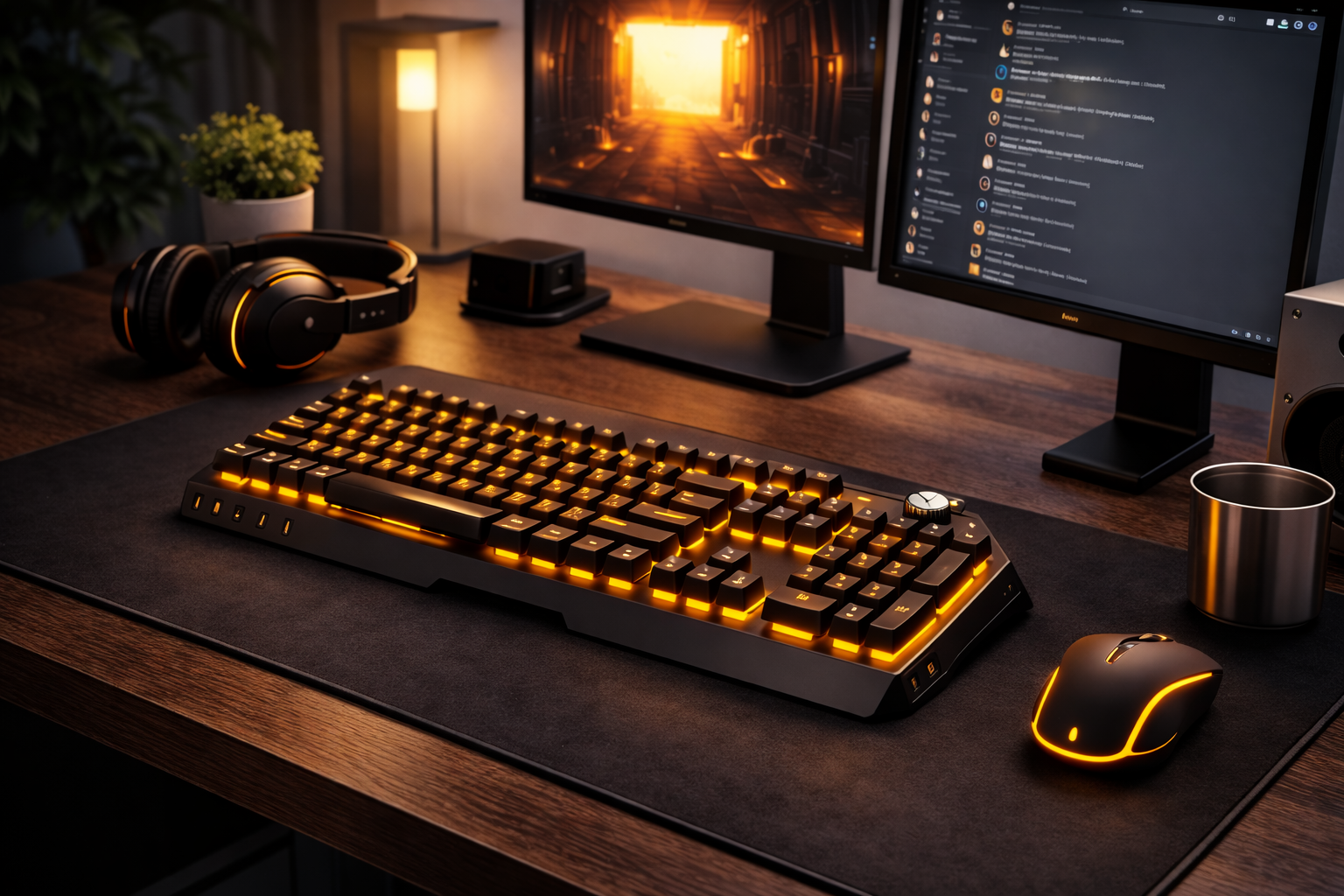 EmberCore K1 – Black Mechanical Keyboard with Yellow LED Backlight