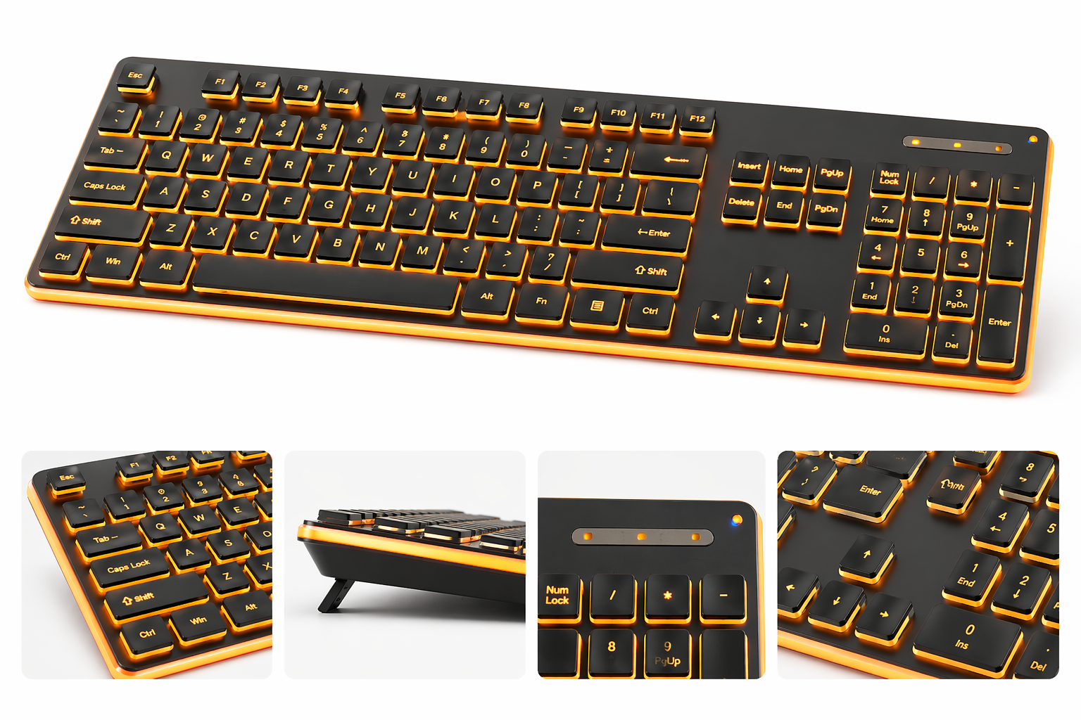 UltraSlim Pro K1 – Wired Mechanical Touch Keyboard, Silent Gaming & Office Use