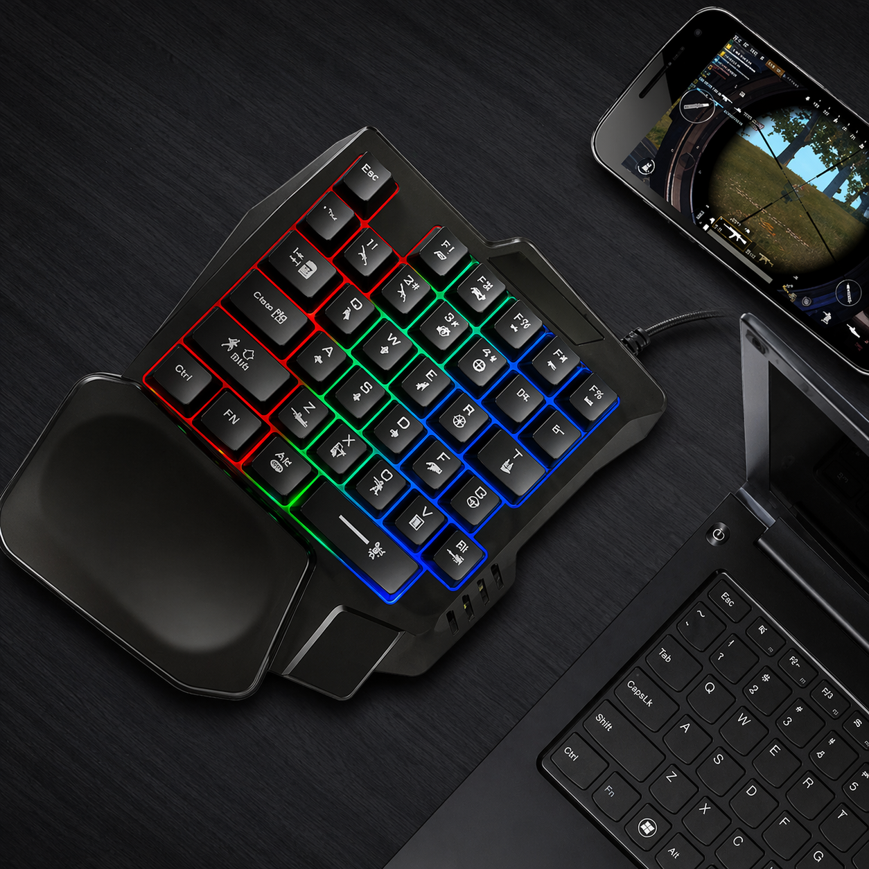 PhantomGrip K1 – One-Handed Mechanical Gaming Keypad