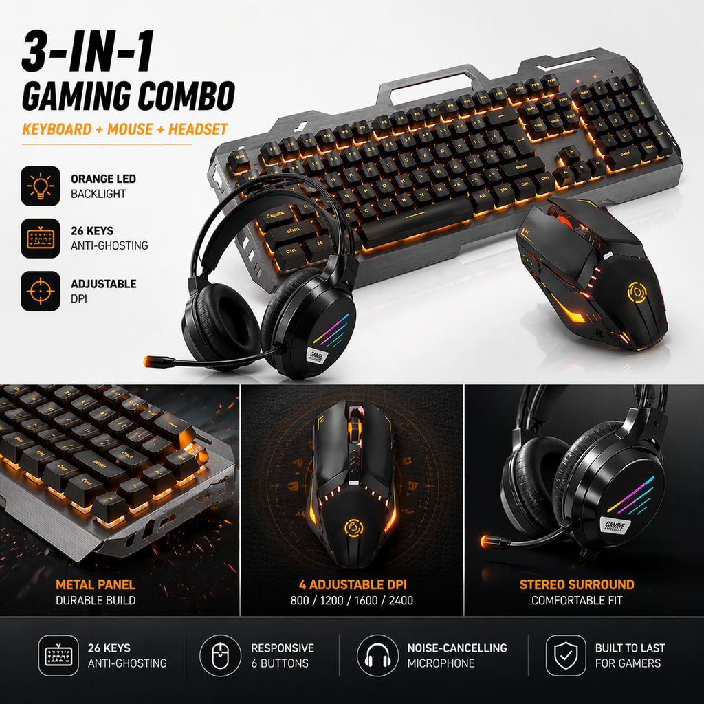 EmberCore Combo K1 – Mechanical Keyboard, Mouse & Headset Bundle